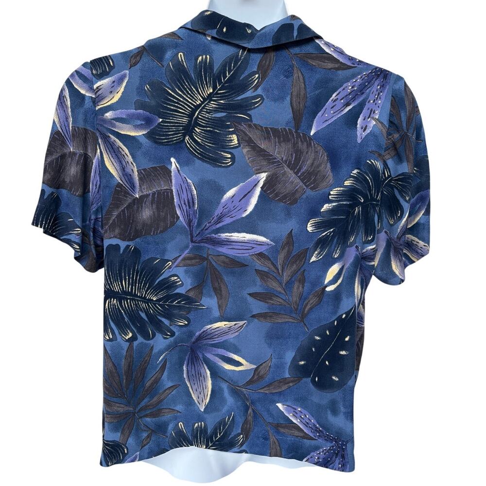 Vintage Tropical Print Short Sleeve Button Down Shirt size 16W - Picture 7 of 9